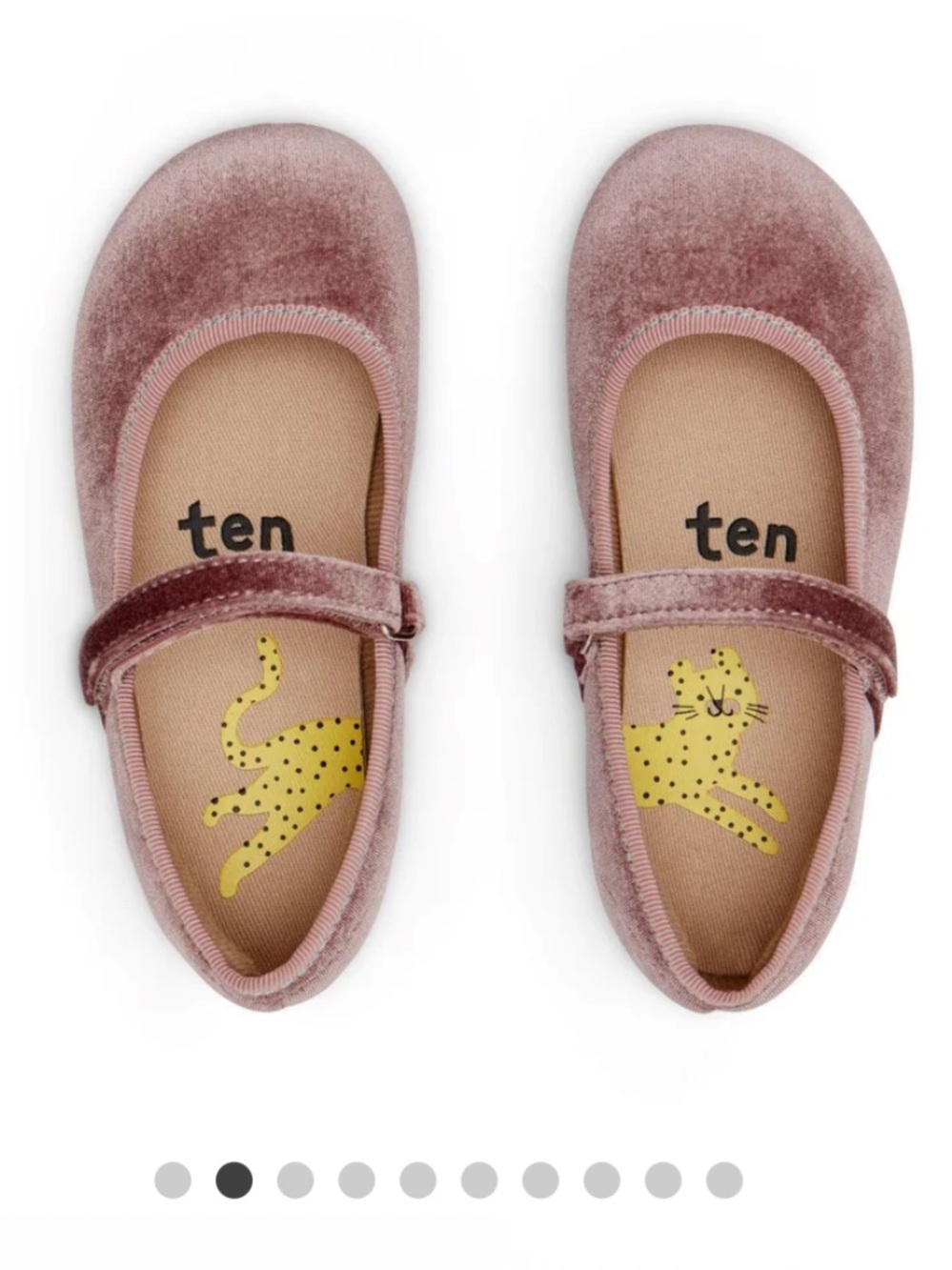 Ten Little Velvet Ballet Shoes in Pink